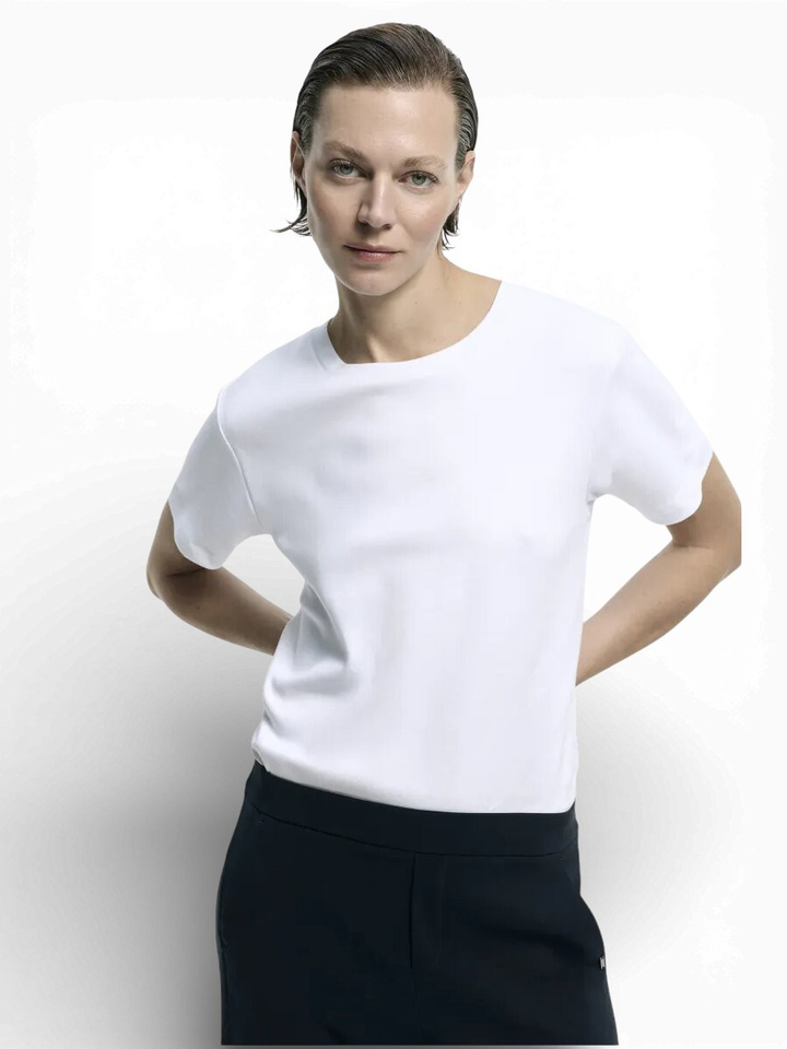 Witte effen t shirt met ronde hals Franceska Xandres