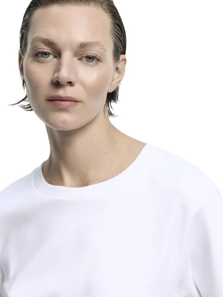 Witte effen t shirt met ronde hals Franceska Xandres