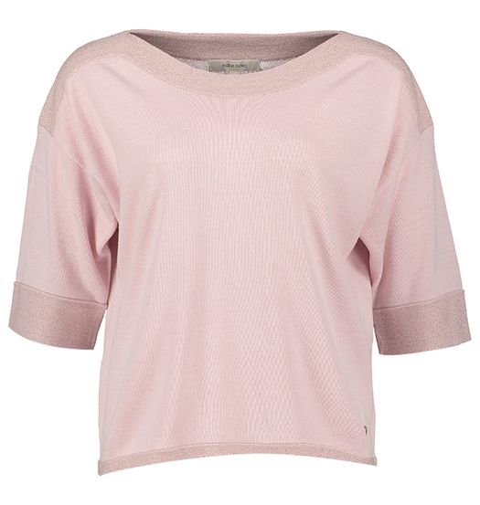 Lichtroze pull met boothals en korte mouwen Marie Mero