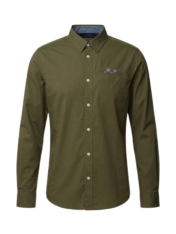 Groen katoenen hemd (regular fit) met lange mouwen Scotch&Soda