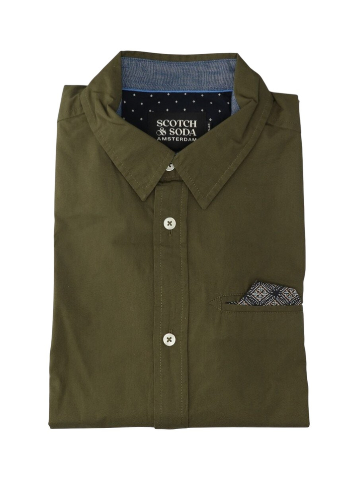 Groen katoenen hemd (regular fit) met lange mouwen Scotch&Soda