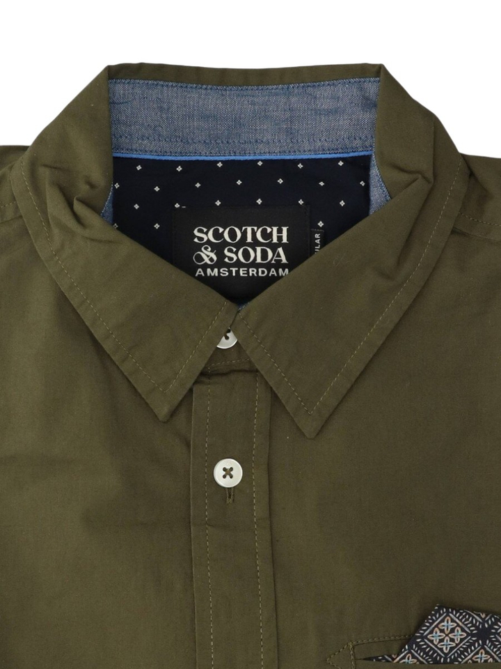 Groen katoenen hemd (regular fit) met lange mouwen Scotch&Soda