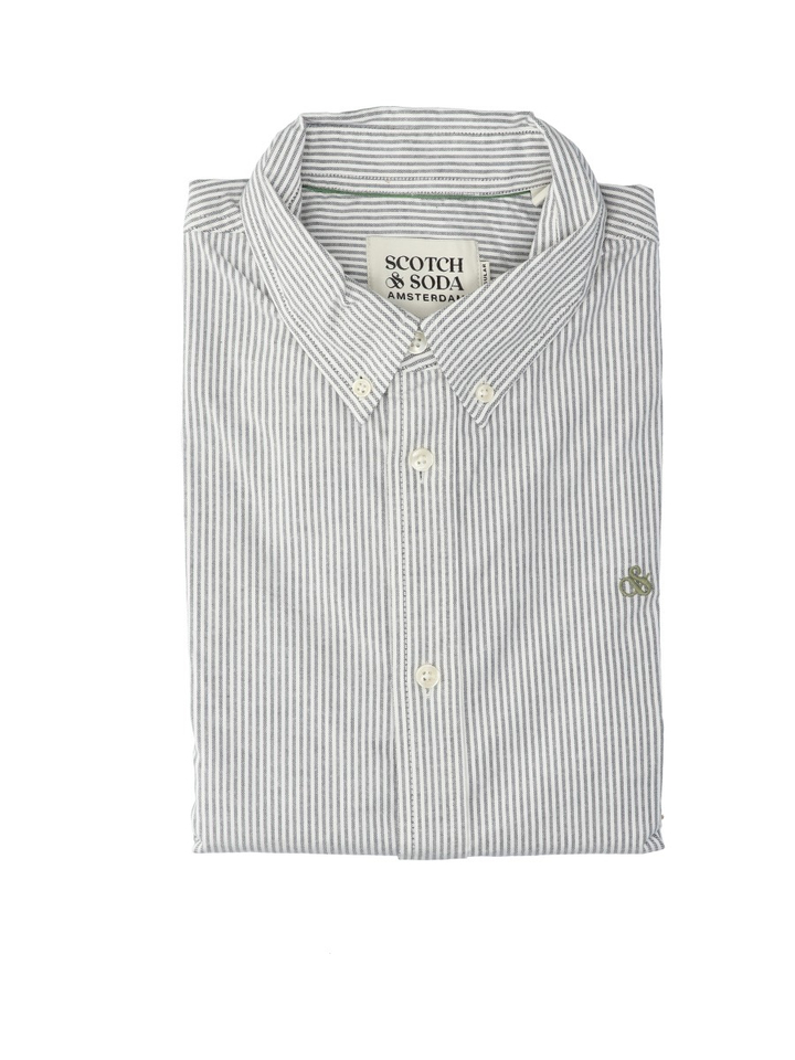 Groen gestreept hemd regulat fit ( met lange mouwen ) Scotch&Soda 