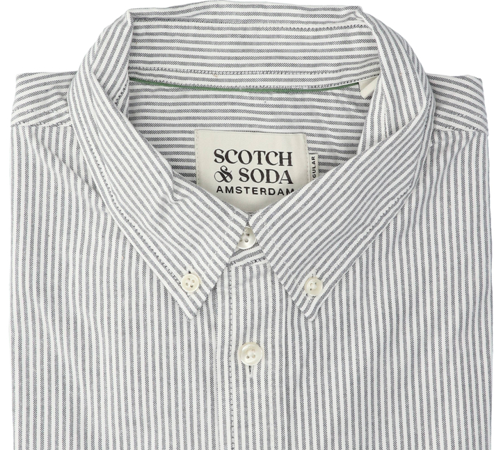 Groen gestreept hemd regulat fit ( met lange mouwen ) Scotch&Soda 