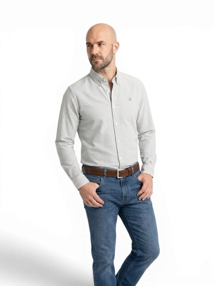 Groen gestreept hemd regulat fit ( met lange mouwen ) Scotch&Soda