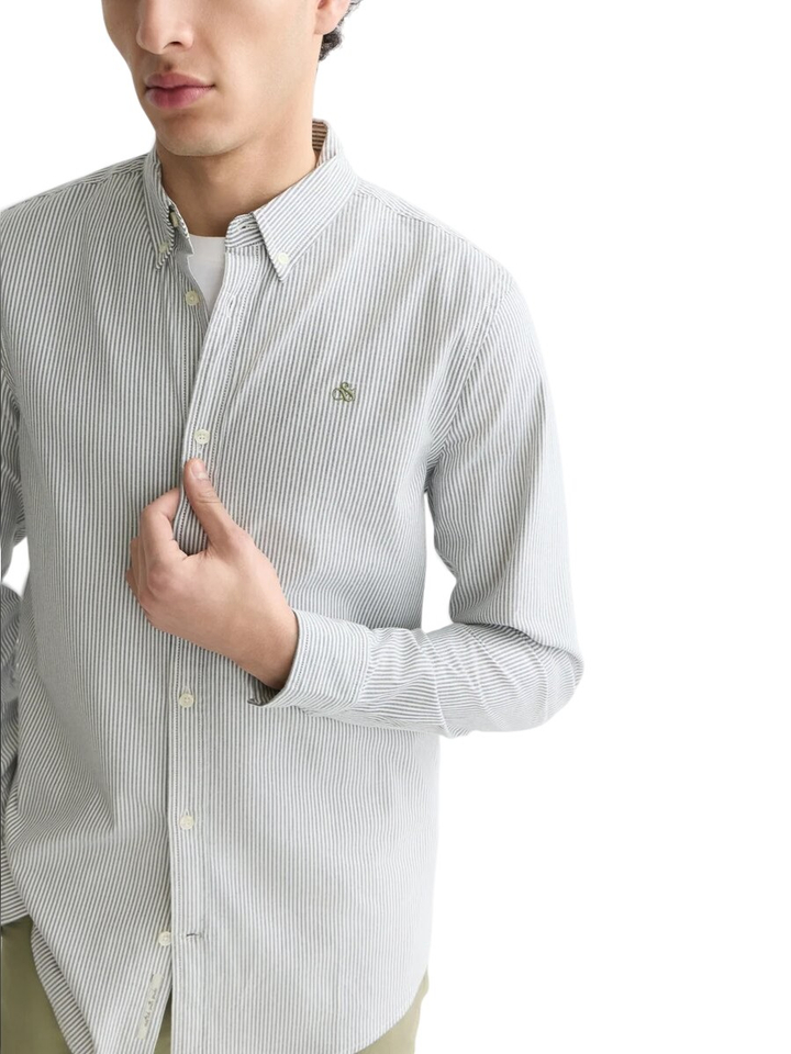 Groen gestreept hemd regulat fit ( met lange mouwen ) Scotch&Soda