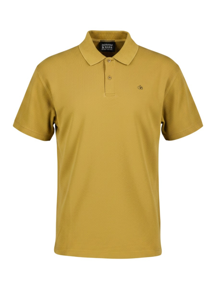 Camel polo met knoopsluiting Scotch & Soda