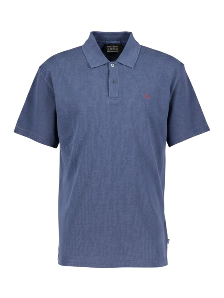 Donkerblauwe polo met knoopsluiting Scotch & Soda 