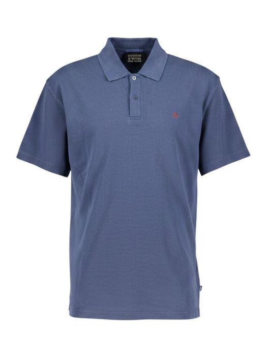 Donkerblauwe polo met knoopsluiting Scotch & Soda