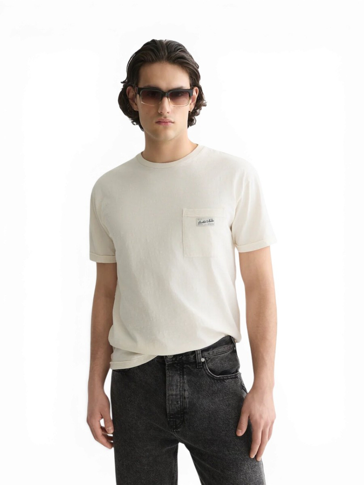 Ecru t-shirt met korte mouwen Scotch&Soda 