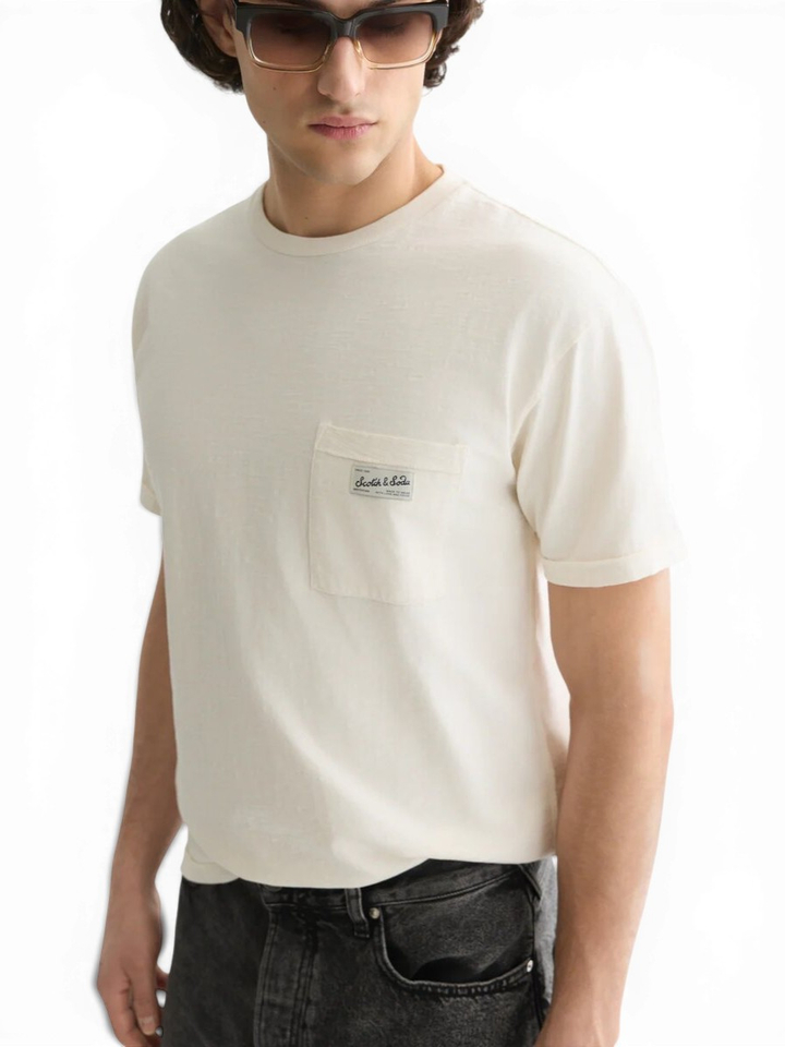 Ecru t-shirt met korte mouwen Scotch&Soda 