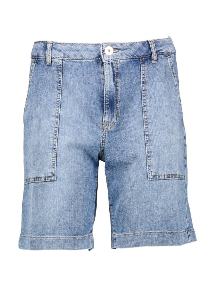 Blauwe jeans short met opgestikte zakken Mara Worker Short Rosner