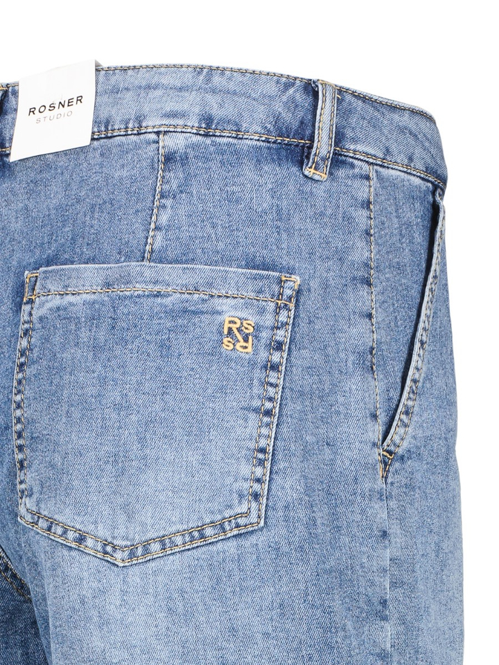 Blauwe jeans short met opgestikte zakken Mara Worker Short Rosner