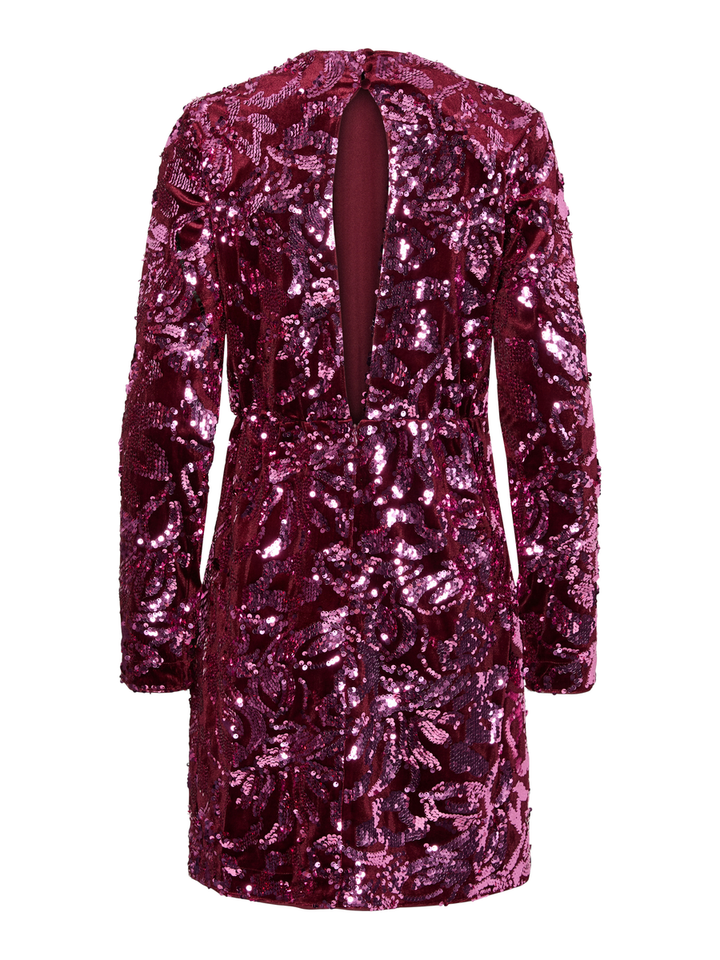 Roze feestelijke jurk met pailetten Yasrococo Y.A.S