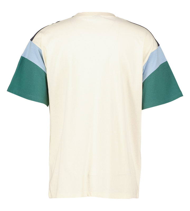 Ecru katoenen t-shirt met colorblock Ottawa Kaotiko