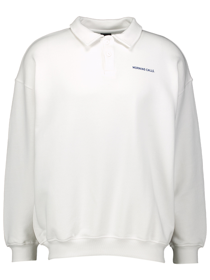 Witte sweater met polo kraag Morning Calls Kaotiko
