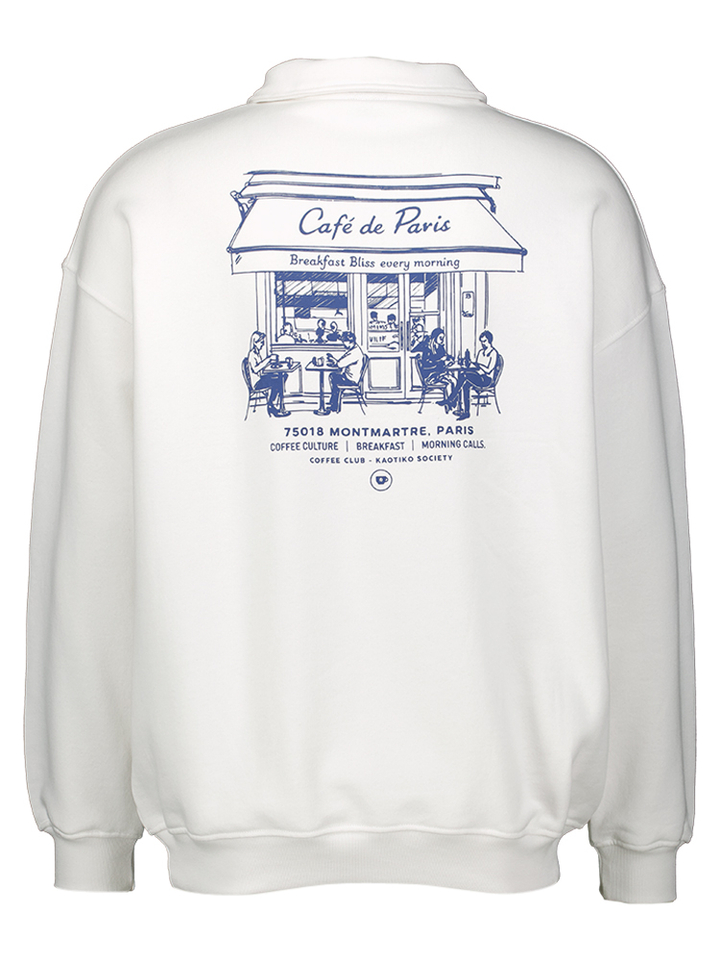 Witte sweater met polo kraag Morning Calls Kaotiko