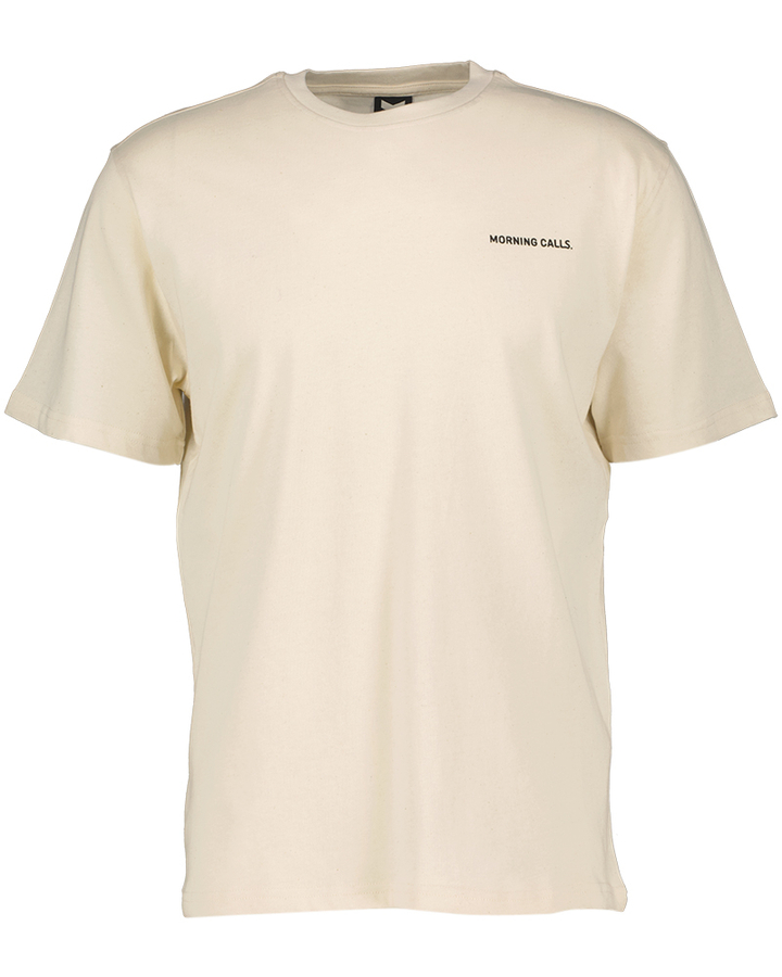 Beige T-shirt met opdruk Morning Calls Tee Kaotiko