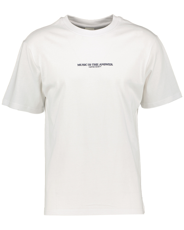 Witte T-shirt met print op rugzijde Juke Joint Kaotiko 