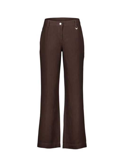 Donkerbruine linnen broek Nora Mac