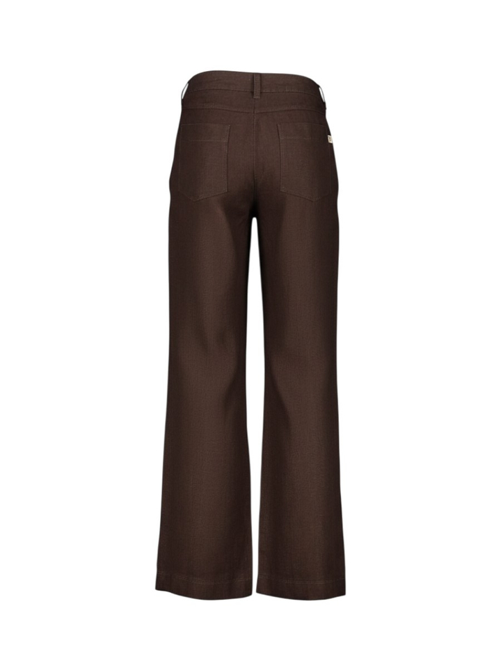 Donkerbruine linnen broek Nora Mac 