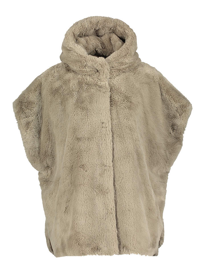 Beige fluffy jas Kori Beaumont