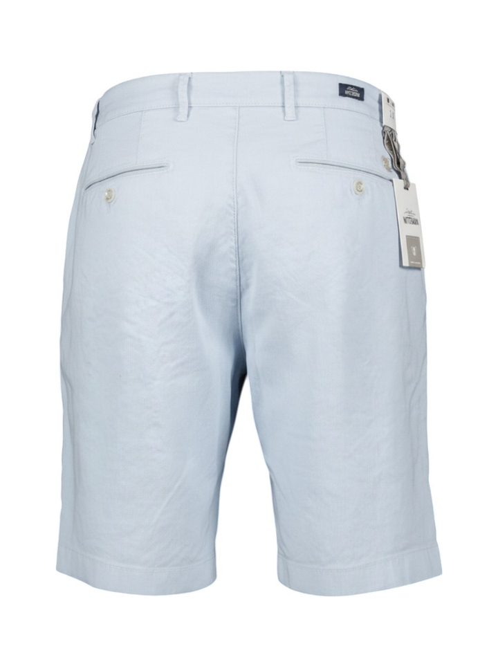 Lichtblauwe linnen short Atelier Noterman 