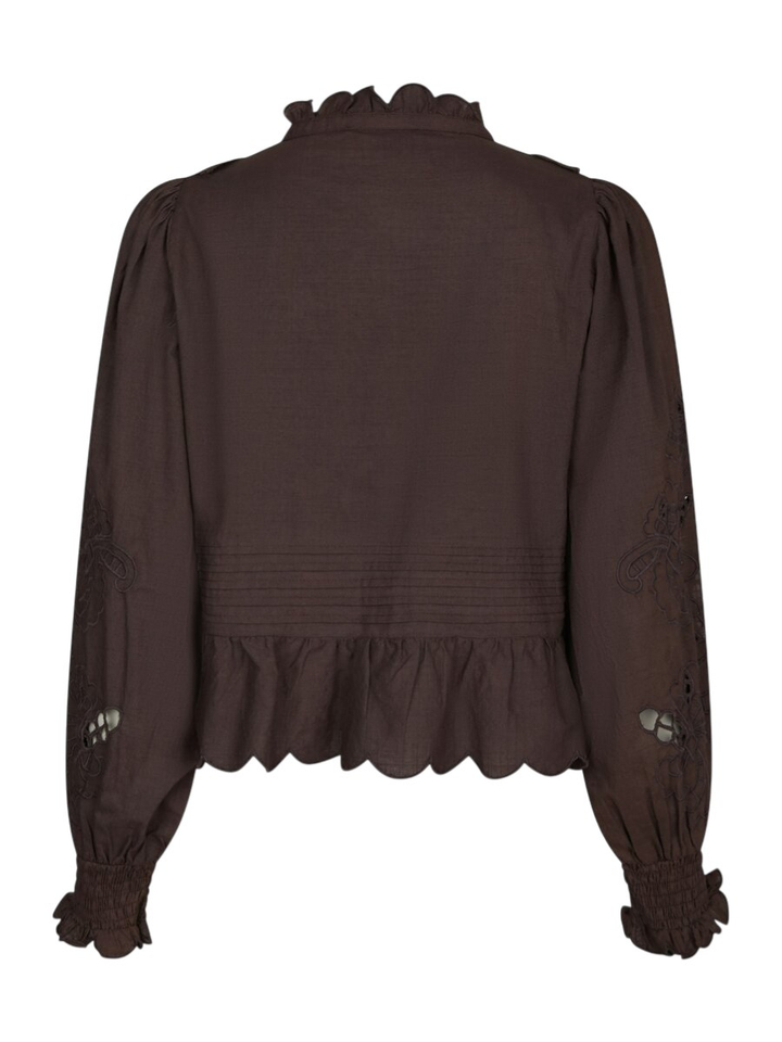 Bruine bloes met broderie Pertine Neo Noir 