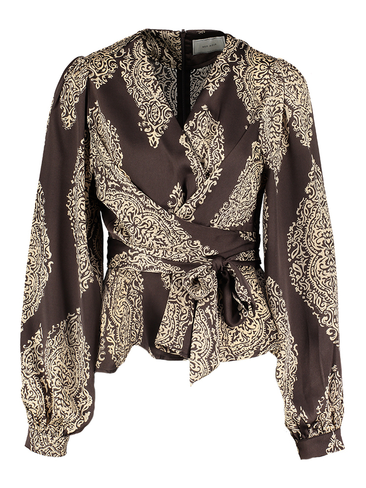 Bruine bloes met print Rista Neo Noir 