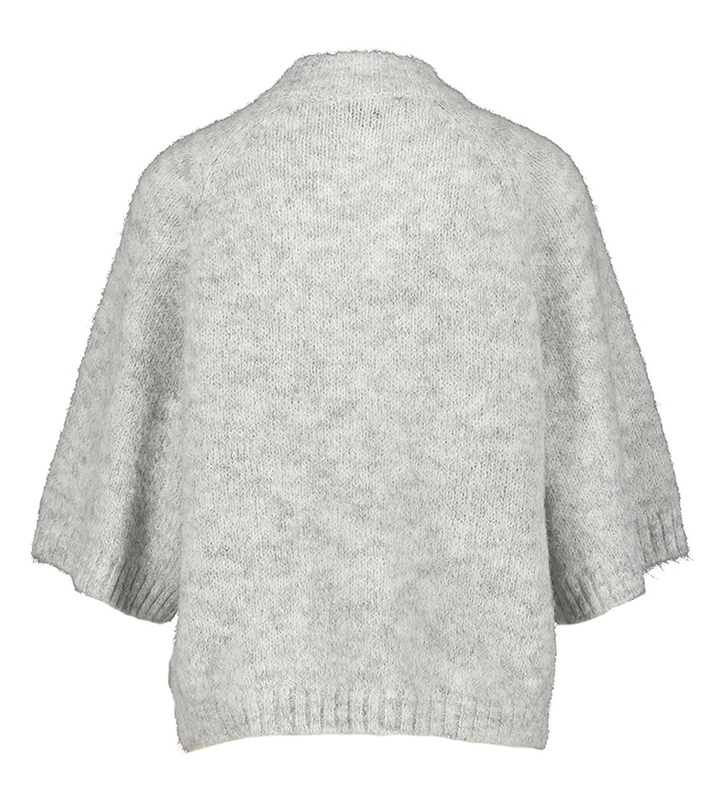 Grijze cardigan met zilveren knopen Benuta Neo Noir