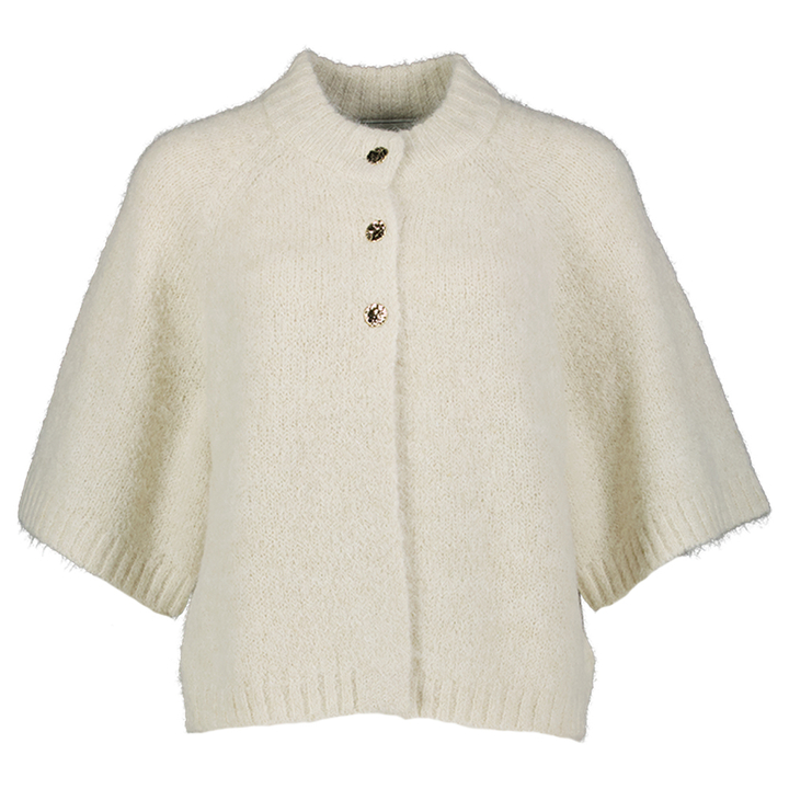 Ecru cardigan met gouden knopen Benuta Neo Noir