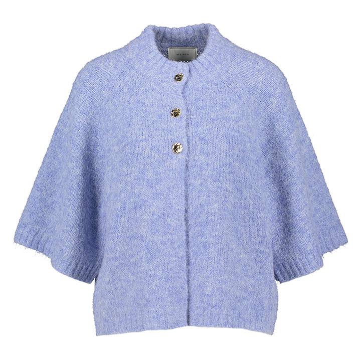 Blauwe cardigan met zilveren knopen Benuta Neo Noir