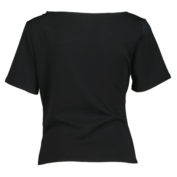 Zwarte t-shirt drappage detail Rasmine Neo Noir