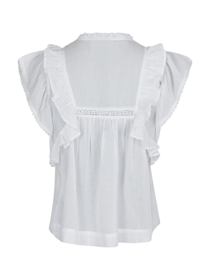 Witte blouse met kantendetail Evienne Neo Noir 