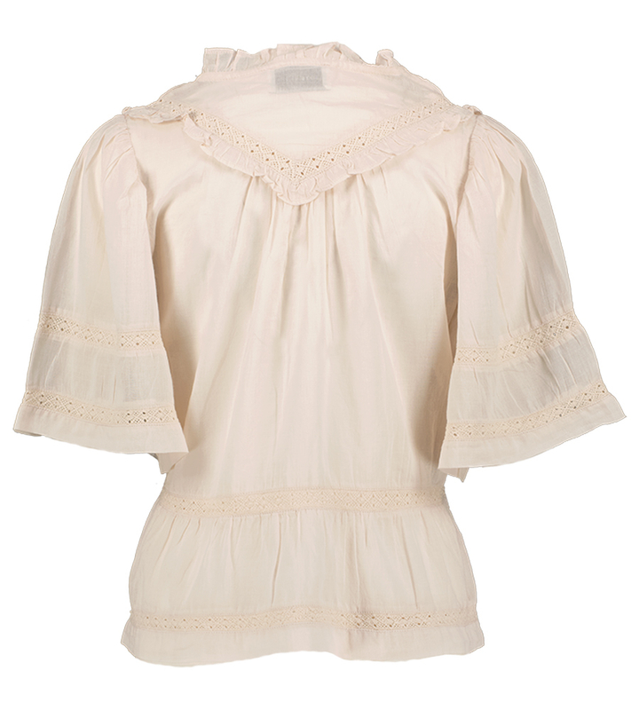 Beige bloes met broderie detail Evienne Neo Noir 