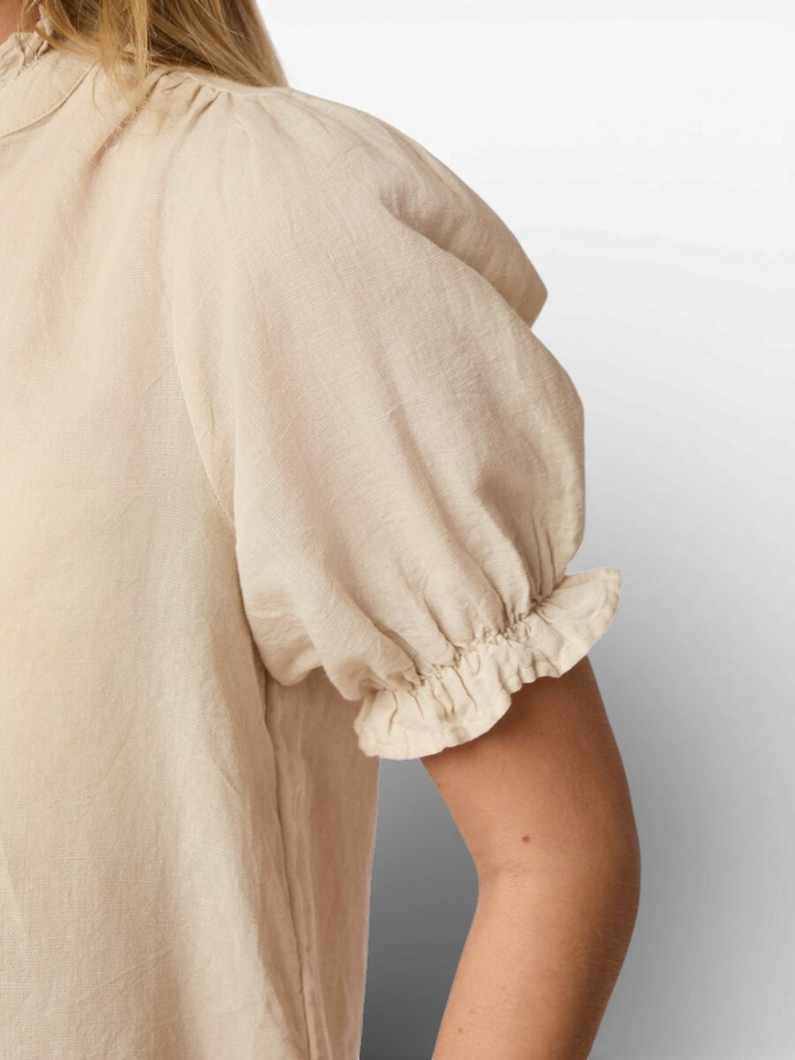 Beige bloes met linnen Odesa Neo Noir 
