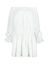 Witte, strapless katoenen mini-jurk met rozetdetails