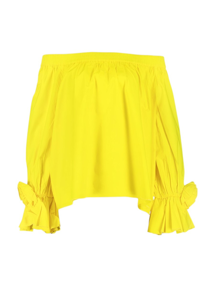 Geel strapless blouse met rozetdetails Jofie Essentiel 