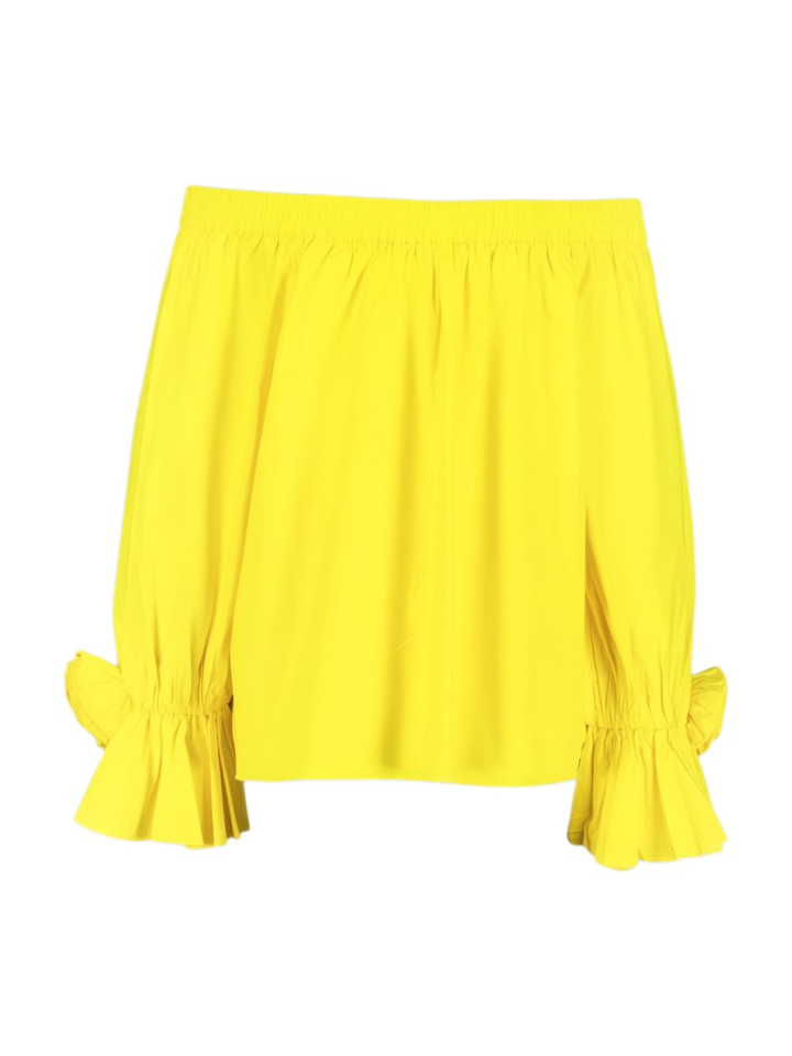 Geel strapless blouse met rozetdetails Jofie Essentiel 