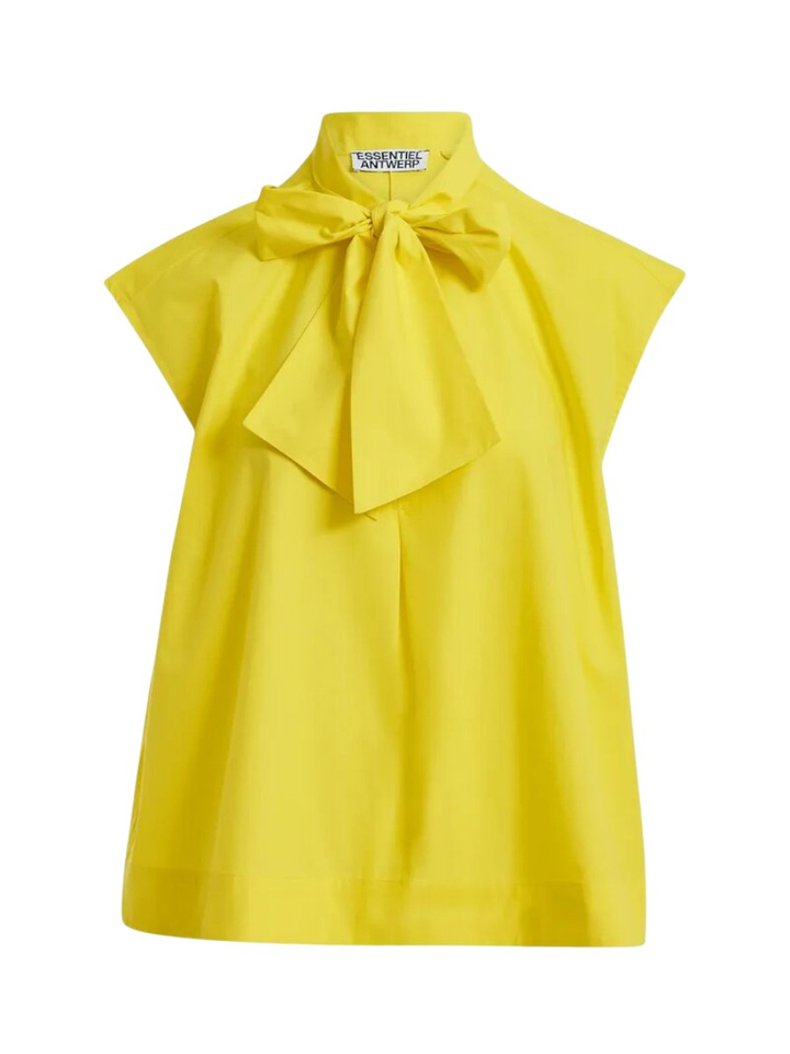 Gele mouwloze blouse met strikkraag Jalaysia Essentiel 