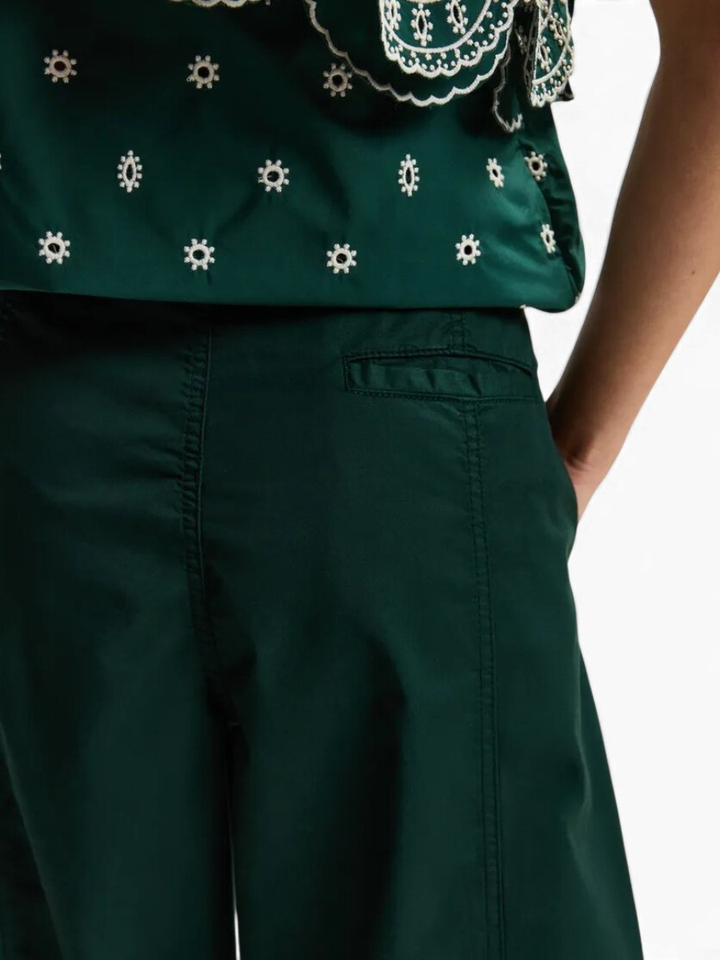 Kaki tapse broek met gebogen zijnaden Kurry Essentiel 