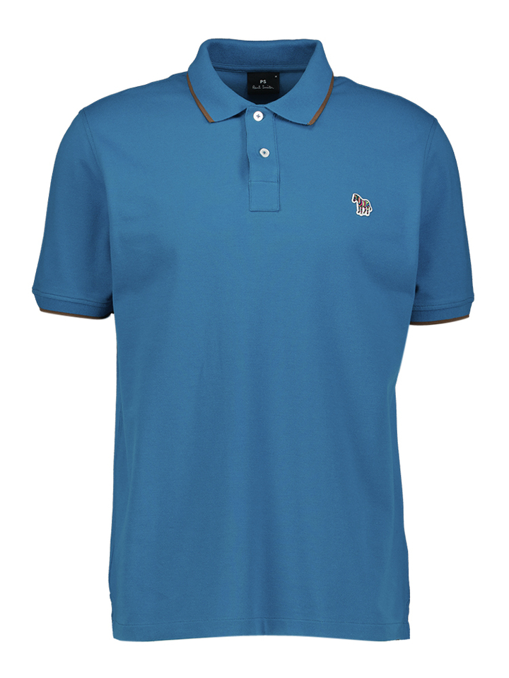 Blauwe polo met bruine accenten Paul Smith 