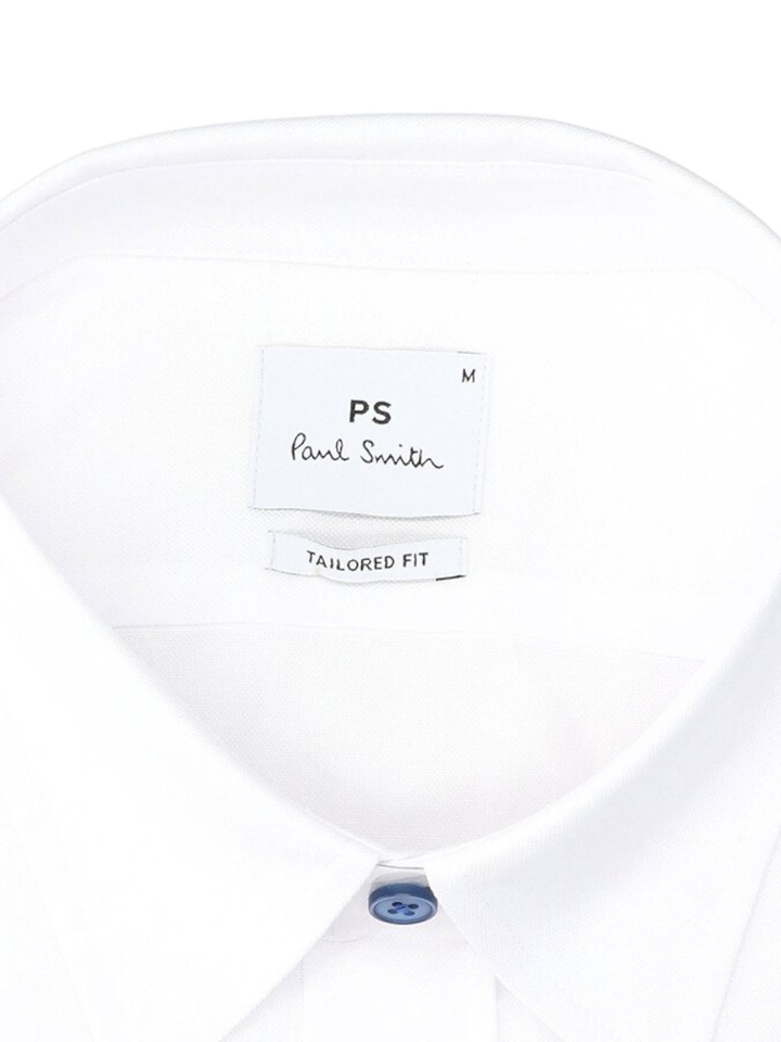 Wit linnen hemd (regular fit) met kleurrijke knopen en lange mouwen Paul Smith 