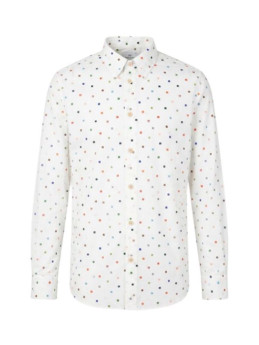 Wit katoenen hemd (regular fit) met details en lange mouwen Paul Smith