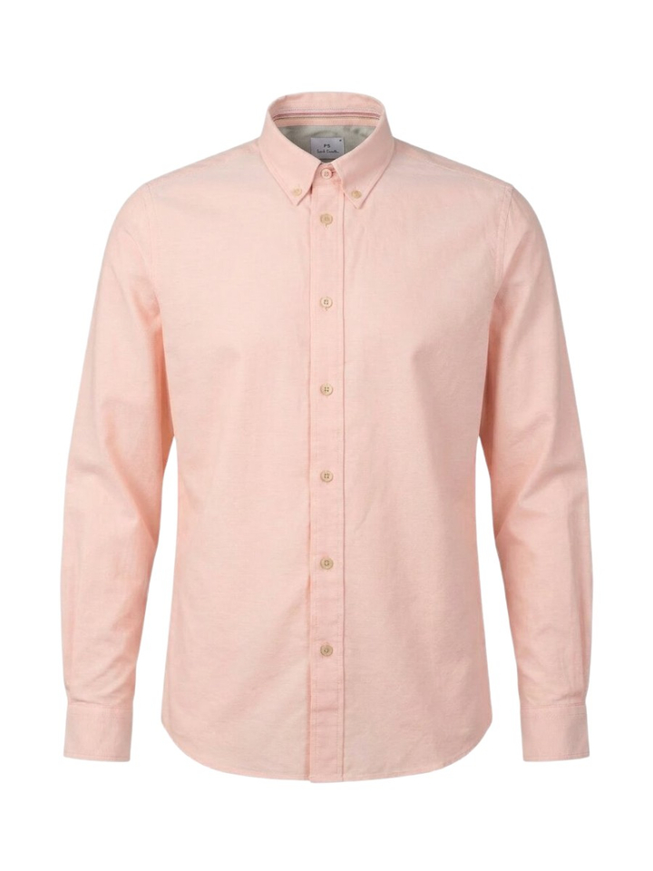 Roze linnen hemd (regular fit) met lange mouwen Paul Smith