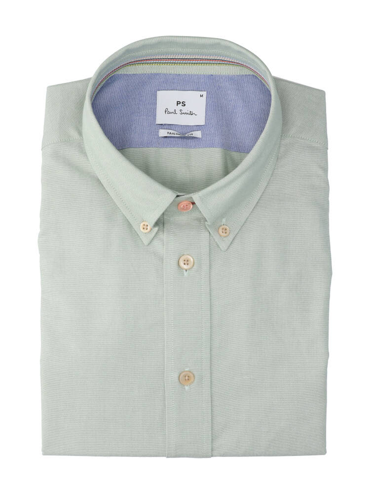 Lichtgroen linnen hemd (regular fit) met lange mouwen Paul Smith 