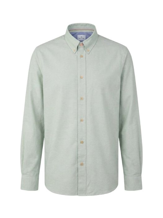 Lichtgroen linnen hemd (regular fit) met lange mouwen Paul Smith