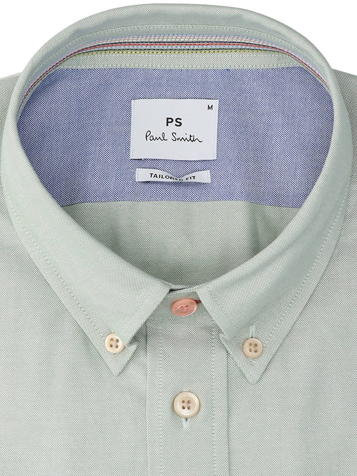 Lichtgroen linnen hemd (regular fit) met lange mouwen Paul Smith 