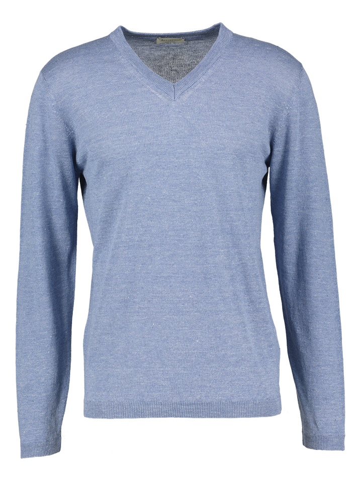 Blauwe trui met V-hals Altobello