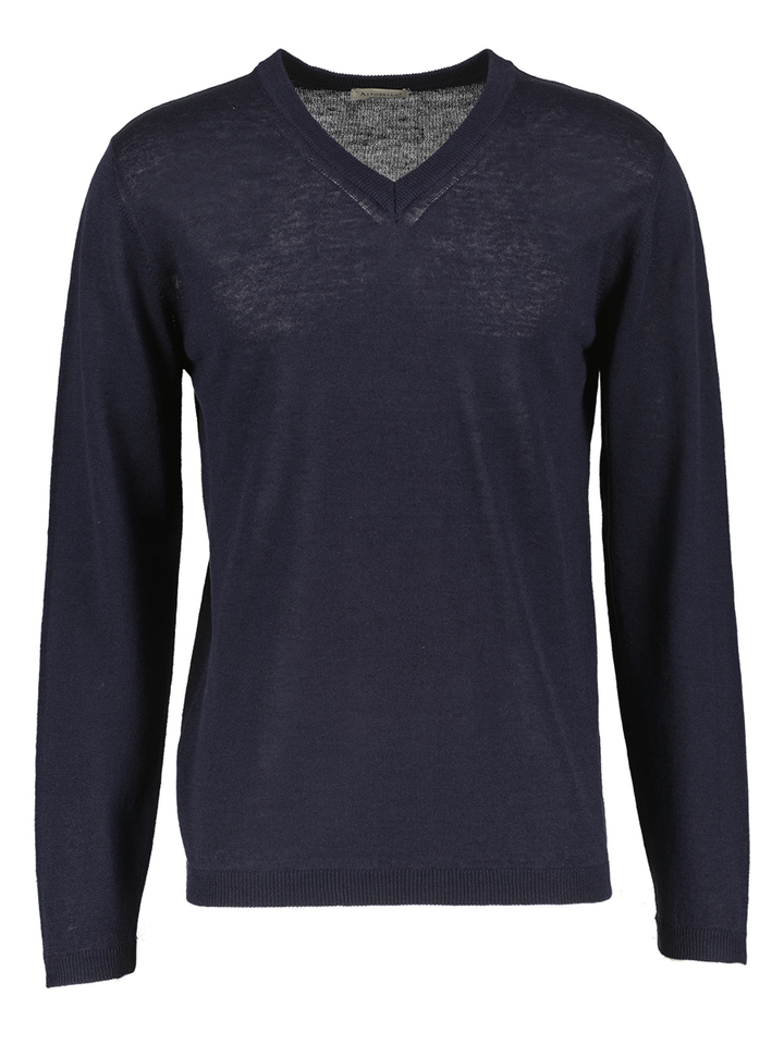 Donkerblauwe linnen trui Altobello